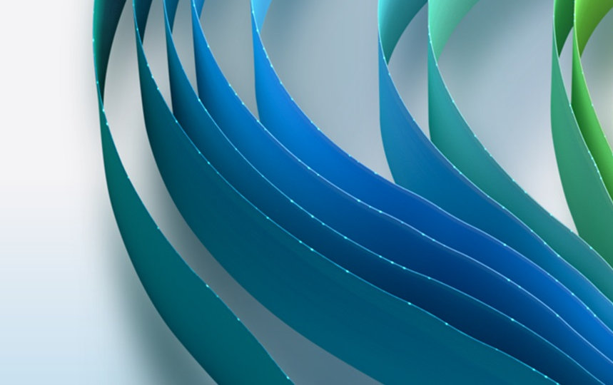 Bänder in blau-und grüntönen.