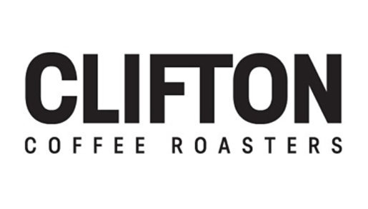 Clifton Coffee Roasters λογότυπο με μαύρα κεφαλαία γράμματα