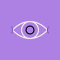 Eye vector shape on a purple background
