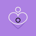 Heart locket shaped vector with purple background