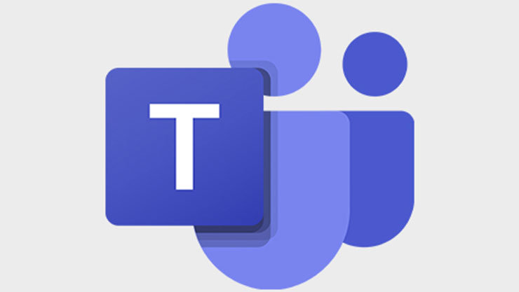 Microsoft Teams illustration (Purple illustration of two people and letter T in box)