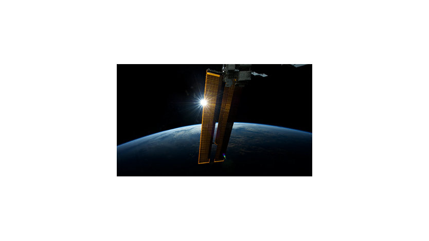 A satelite in space over the Earth