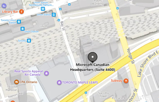 Microsoft Canada Head Office Address | 4400-81 Bay St Toronto, ON M5J 0E7