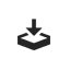 A download icon showing an arrow pointing downwards into an outlined box
