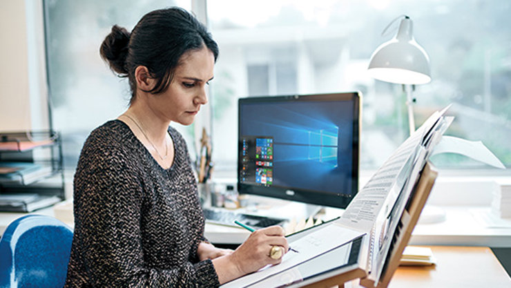 Calligraphy artist working on Desktop