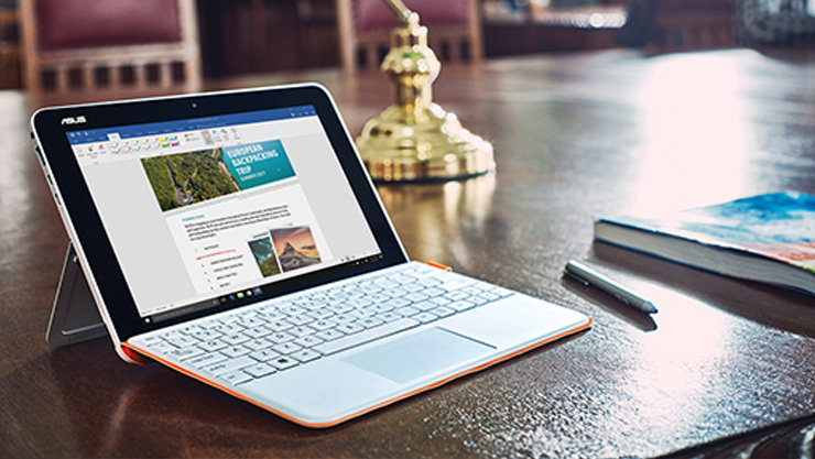 A Windows laptop on library table