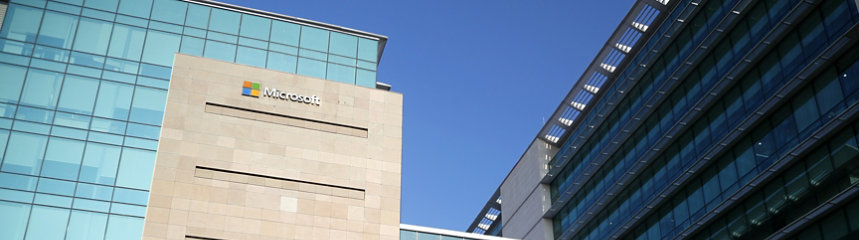 Exterior shot of a microsoft office building