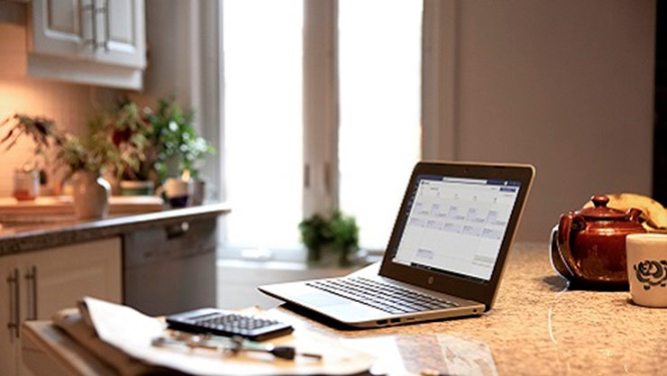 A device on a kitchen counter