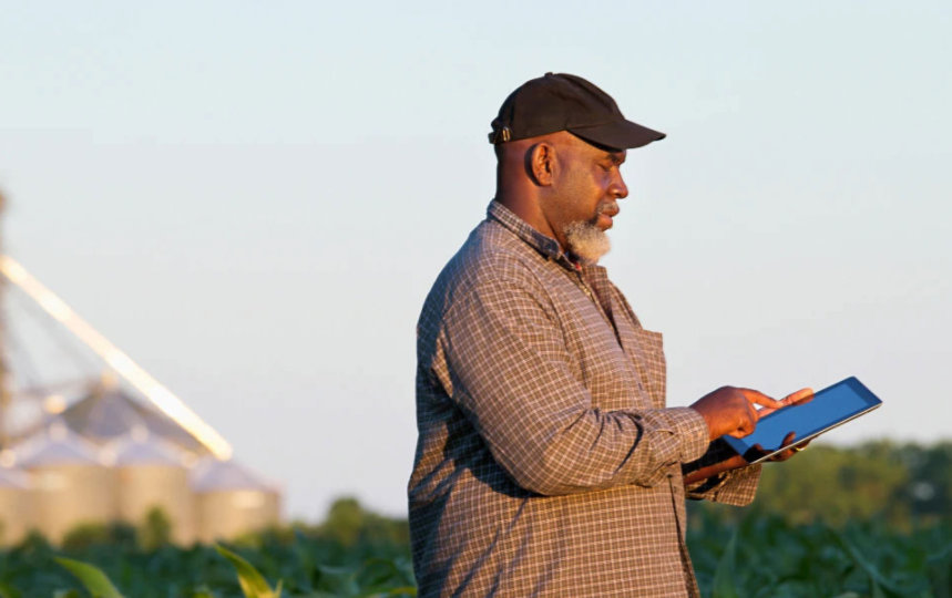 Farmer in a baseball hat