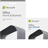 Office Home & Business 2021 の POSA カードとタイル画像