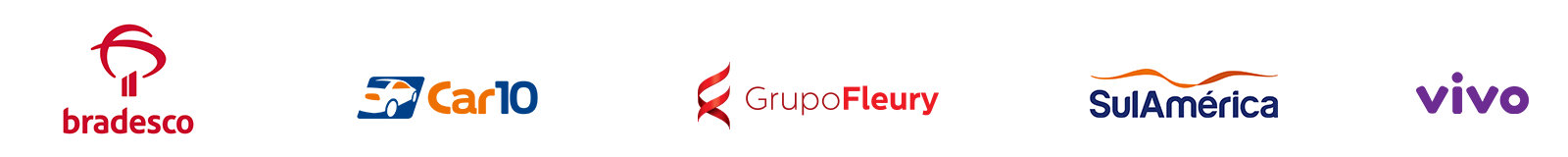 logo Bradesco, Car10, do GrupoFleury, da SulAmerica, da vivo
