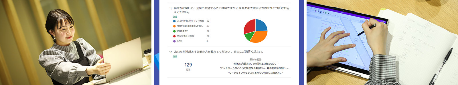 マイクロソフトフォーム画面と本堂みなみのコラージュ