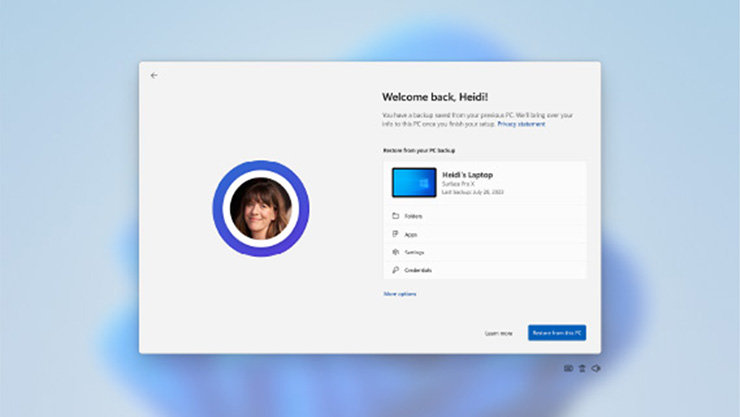 Windows バックアップの表示