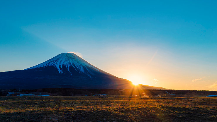 富士山と太陽