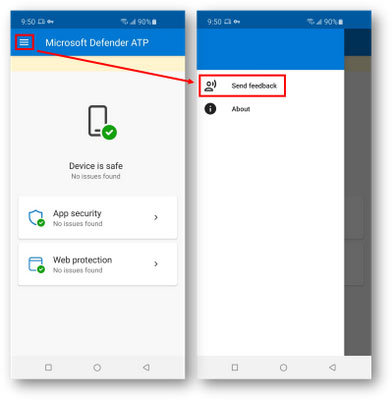 Android と iOS のどちらのアプリでも [send feedback] オプションからフィードバックをお寄せいただけます。