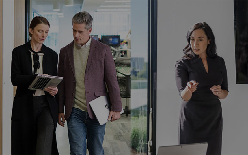 オフィスで働く4人