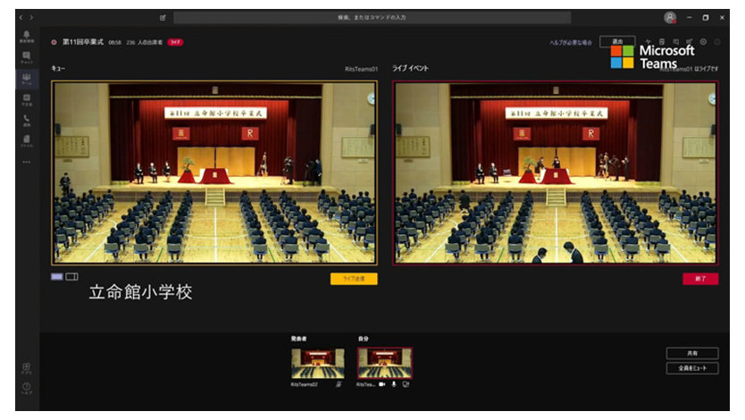 サムネイル：卒業式をライブ配信！立命館小学校