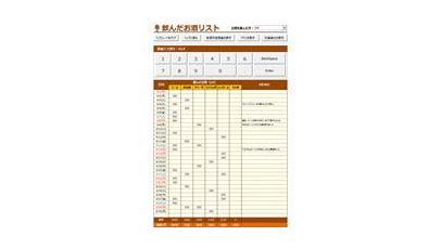 お酒コレクション記録表（タッチ対応）のテンプレート/Excel
