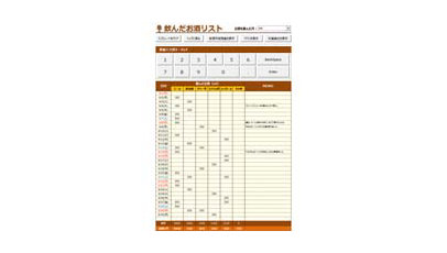 お酒コレクション記録表（タッチ対応）のテンプレート/Excel