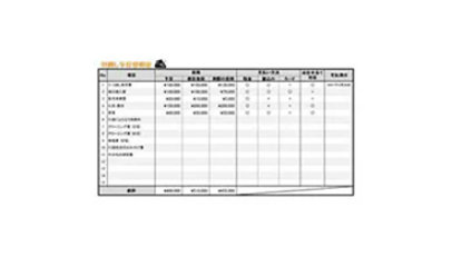 予算管理表（引越し）のテンプレート/Excel