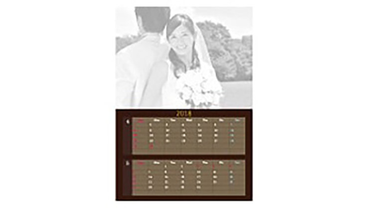 4月上旬の結婚式フォトカレンダー、クールでシンプルで落ち着いたデザイン