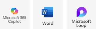 Copilot, Word, Loopのアイコン