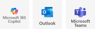 Copilot, Outlook, Teamsのアイコン