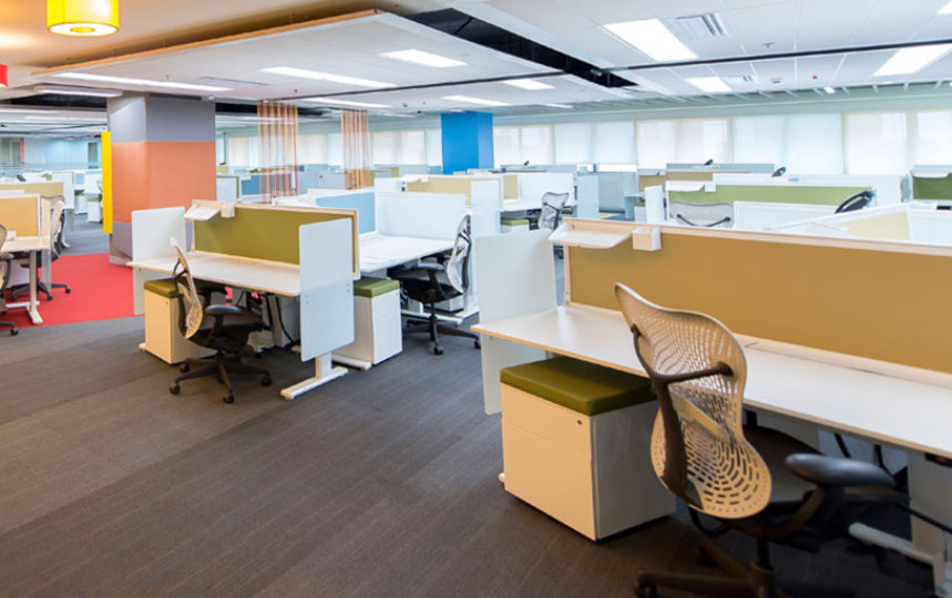 The spacious interiors of the Microsoft Bangalore campus