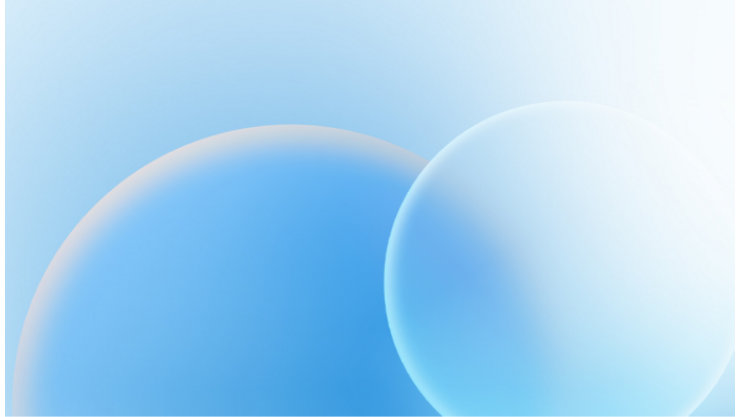 Abstrakte blaue Formen in sanftem Farbverlauf.