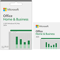 Microsoft Office Home & Business 2024 (PC/Mac版)です。画像は製品パッケージを大小2種類表示しています。