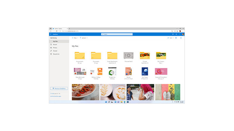 ブラウザでアクセスした OneDrive のページ