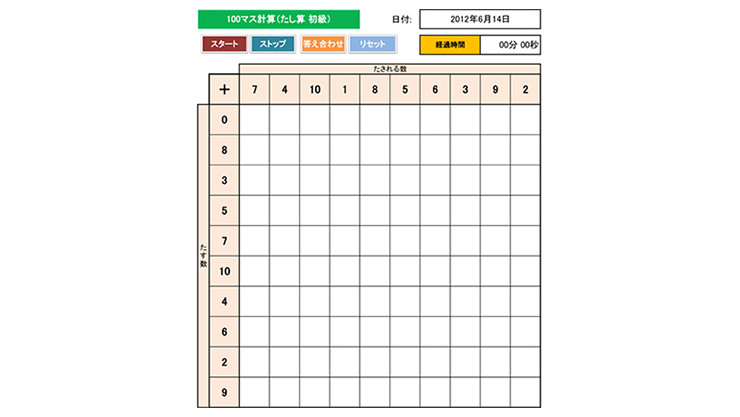 100 マス計算 (初級)