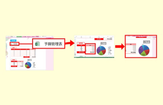 OneNote での Excel プレビューの表示と編集を示す手順