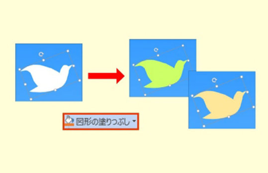 オブジェクトの色を自由に変える方法を示す手順