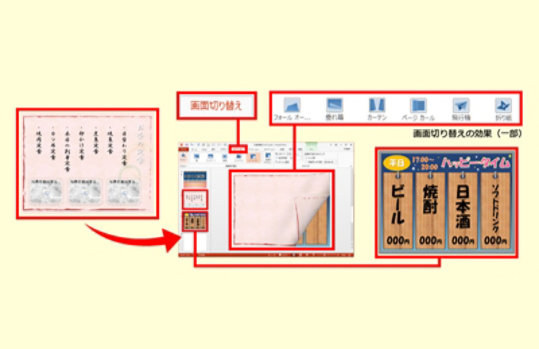 次のスライドに切り替わる面白い画面で印象的な描写