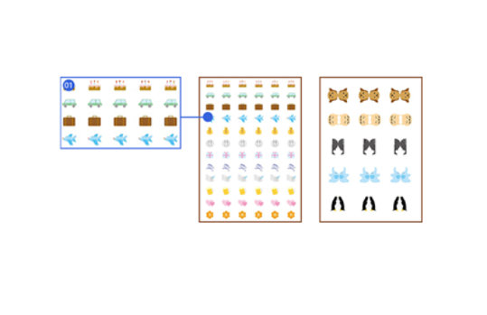 ノートブックのデコシールのテンプレートサンプルイラスト