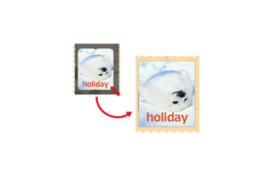 挿入した写真の位置を調整するイラスト