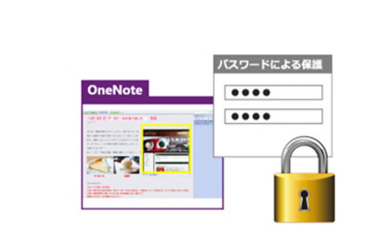 OneNoteセクションのパスワード保護の図