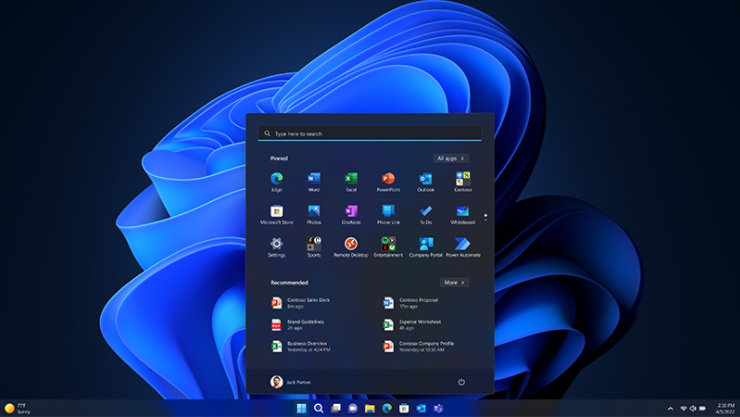 Ekran startowy Windows 11