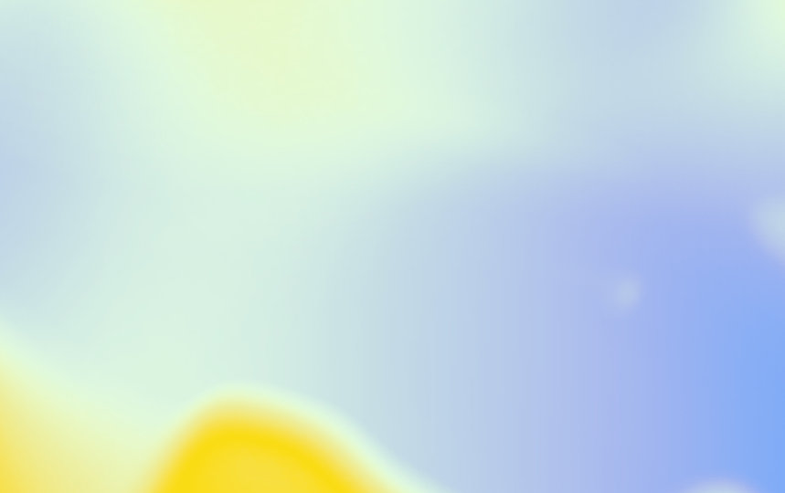 右側は明るい黄色、左側は柔らかな水色の滑らかなグラデーションで、中央はクリーミーな白と混ざり合った抽象的な背景。