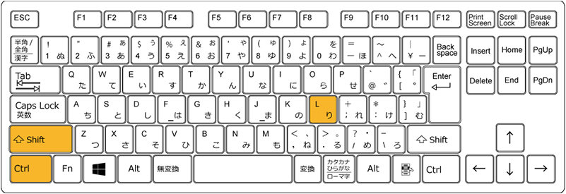 フィルター機能を使用するときのショートカット キー