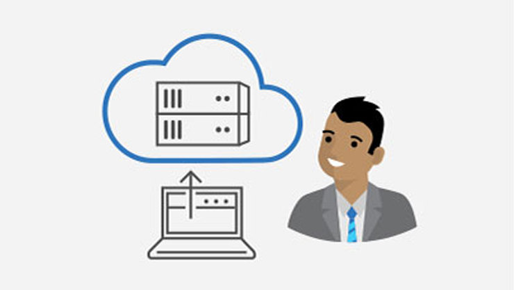 Male avatar using Azure cloud services to beef up customer service to meet increased demands 