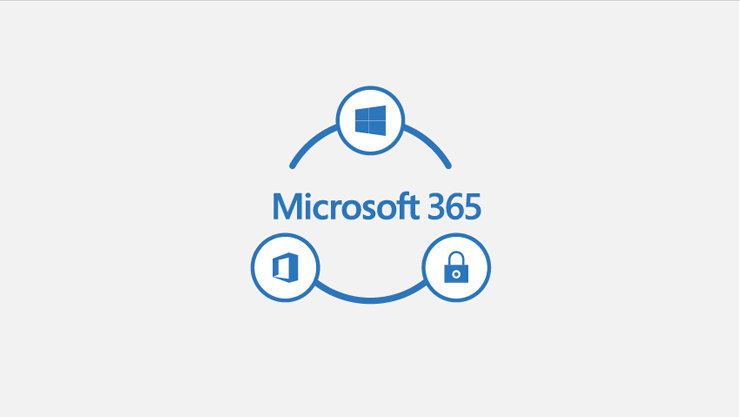 Microsoft 365 with window 10, Ms Office and lock icon