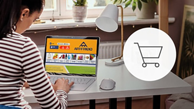 woman using her laptop to check on Art Friend website