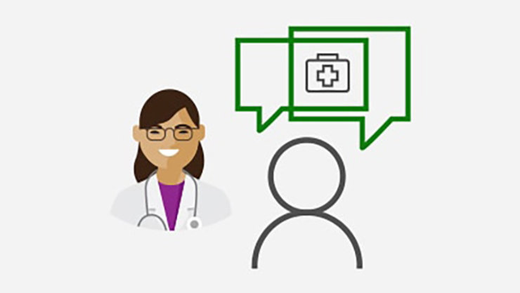 Healthcare female avatar is able to connect, manage and communicate more effectively via a single integrated platform with Dynamics 365