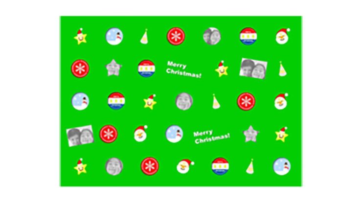 PowerPointの包装紙（クリスマス）のテンプレートイラスト