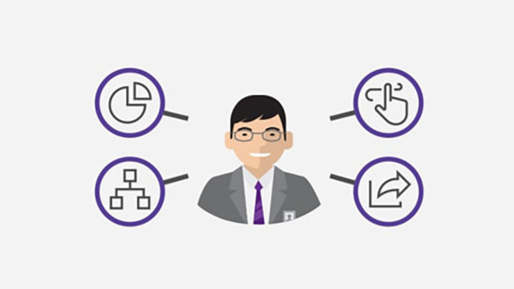 Professional services male avatar protected by the Windows 10 shield