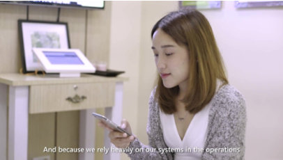 A Lady using the phone