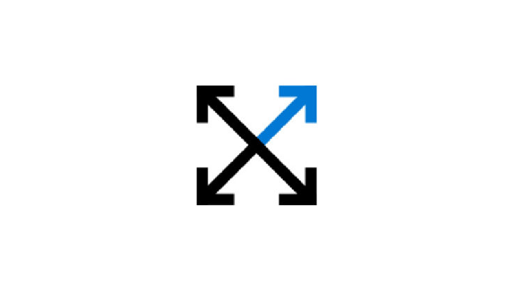 An icon of two diagonal arrows