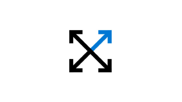 An icon of two diagonal arrows